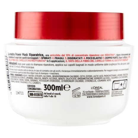 L'Oréal Paris Maschera Capelli Elvive Total Repair 5, Ricostituente per Capelli Sciupati 300 ml